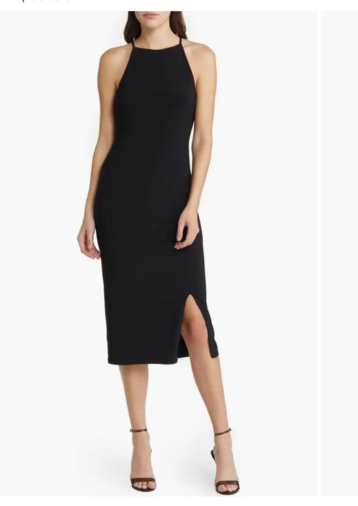 Chelsea28 Dresses & Skirts - Chelsea28 Cross Back Black Sleeveless Midi Dress Size xs